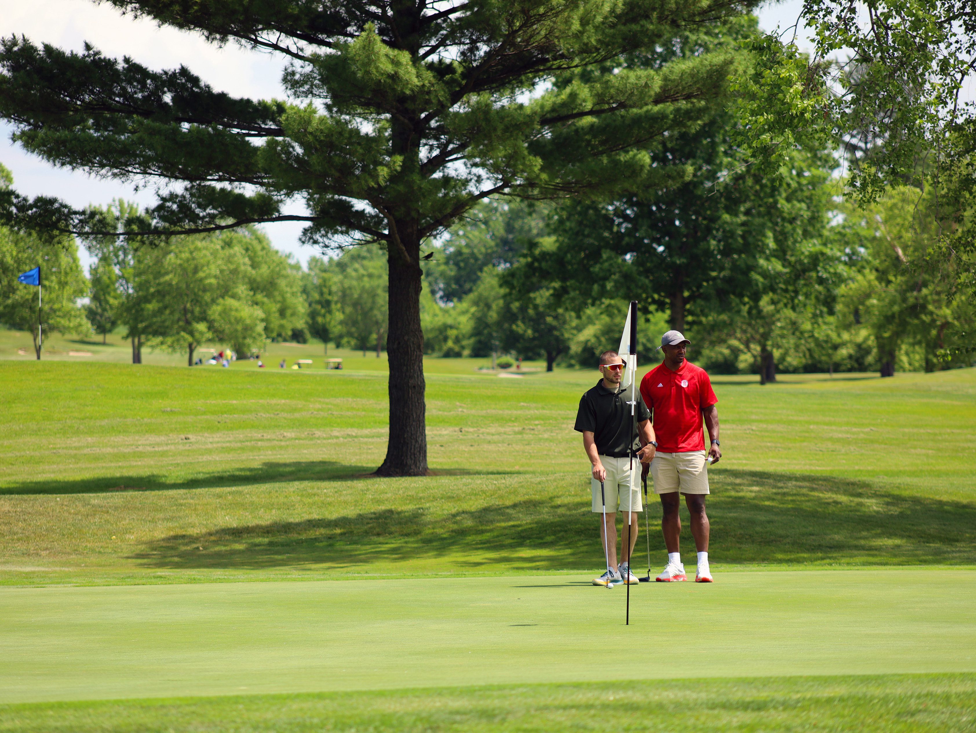 Landscape view of Kellogg Golf Course with green and fairway